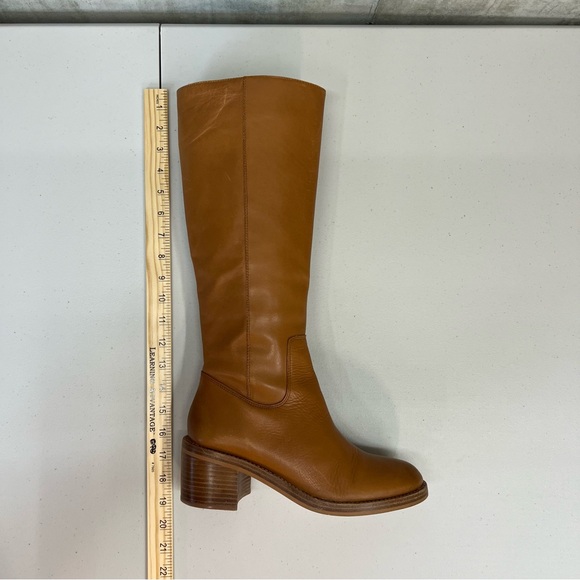 J Crew Knee High Stacked Heel Burnished Sand Boots Size 8 - Picture 13 of 13